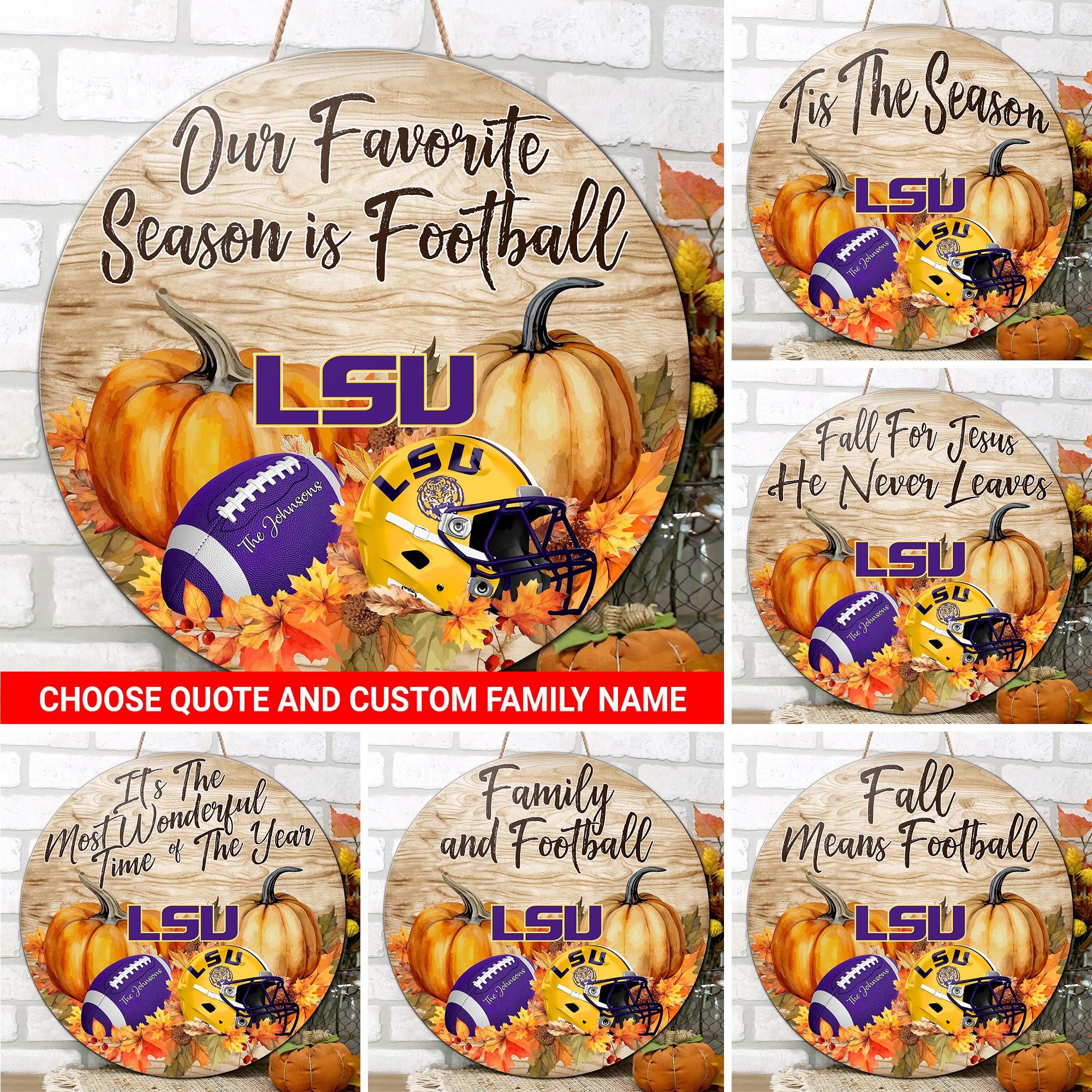 LSU TIGERS Shape Wooden Sign Personalized Your Family Name And Choose Your Quotes, Fan Gifts ETRG-51656